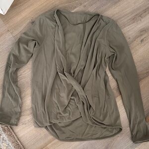 Lululemon Athletica Olive Green Wrap Blouse